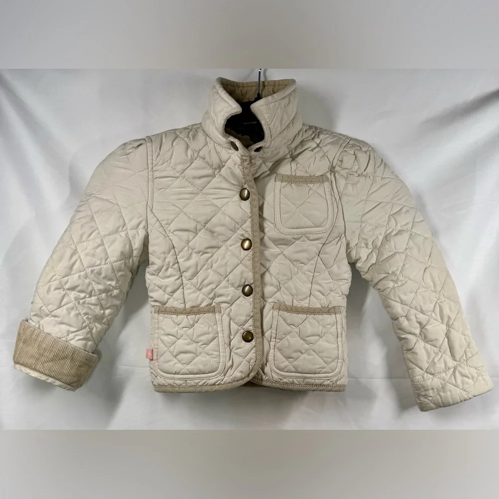 Girl’s Ralph Lauren Polo Tan Khaki Quilted And Corduroy Barn Jacket Size 4t